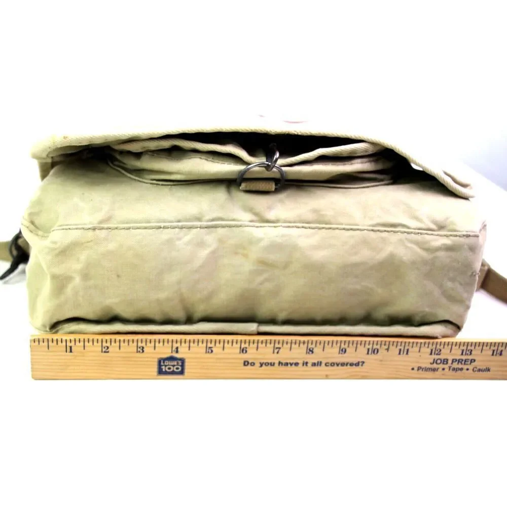 VTG Banana Republic ISRAEL PARATROOPER KHAKI COTTON FLAP SHOULDER BAG X-BODY